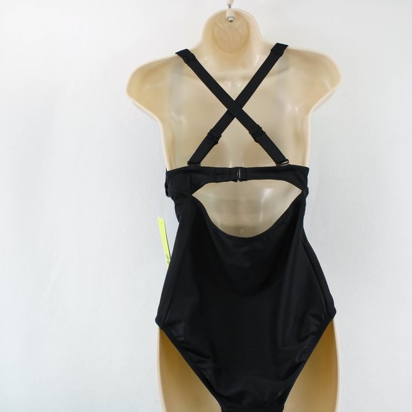 All in Motion One Piece Swimsuit. Size 20W. Black Rib Knit Adjustable Strap NWT - Picture 4 of 7